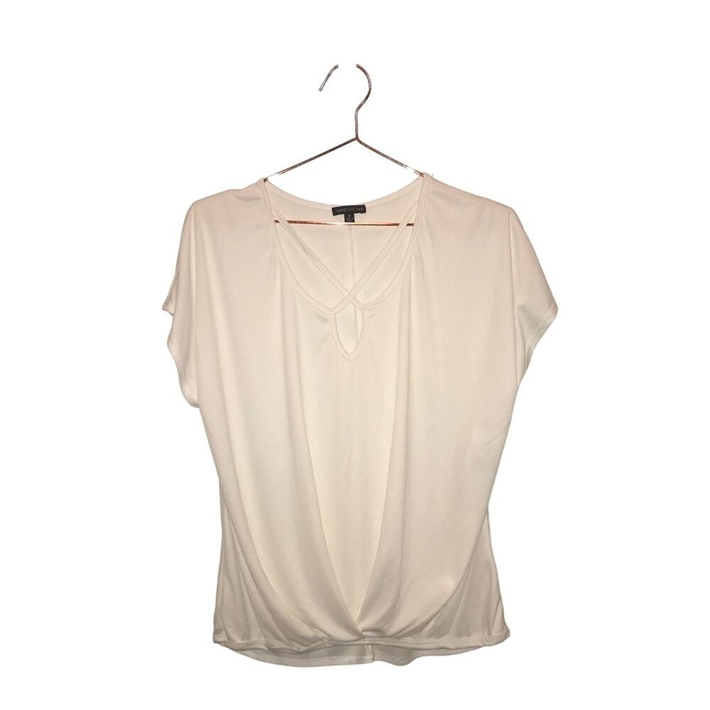 MM new with tag draped ivory top with cross cross size medium